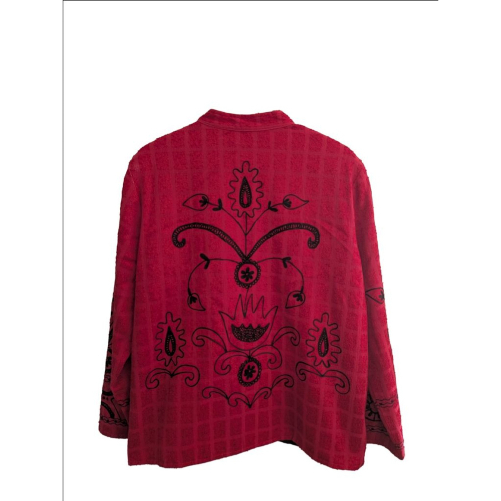 Women's Alex Kin Red & Black Embroidered Blazer PXL - Picture 3 of 6